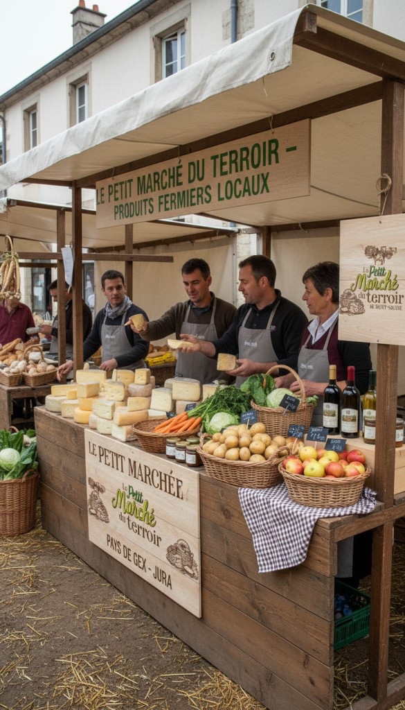 Produits du terroir sur un marché local